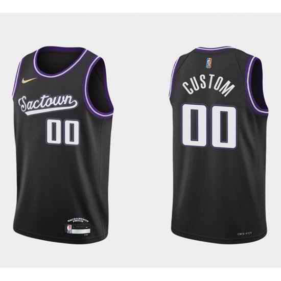 Men Women Youth Toddler SacraMen Women Youth Toddlerto Kings Active Player Custom 2021 #22 City Edition Black 75th Anniversary Stitched Basketball Jersey->customized nba jersey->Custom Jersey