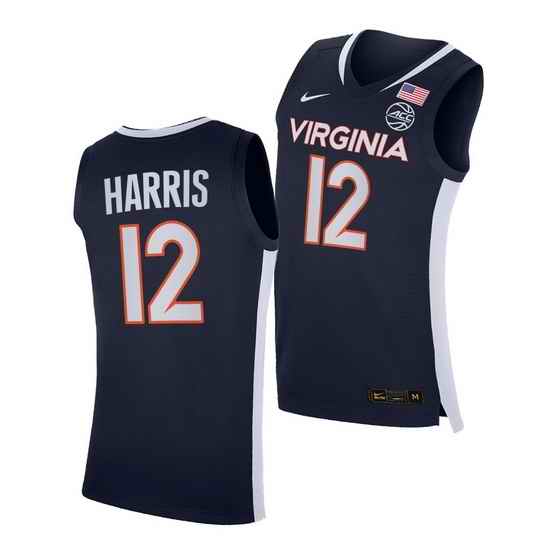 Virginia Cavaliers Joe Harris Virginia Cavaliers Navy Road Secondary Logo Jersey->virginia cavaliers->NCAA Jersey