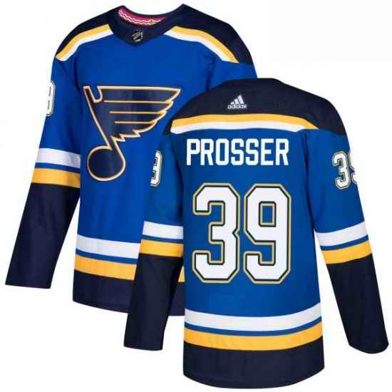 Mens Adidas St Louis Blues #39 Nate Prosser Authentic Royal Blue Home NHL Jersey->st.louis blues->NHL Jersey