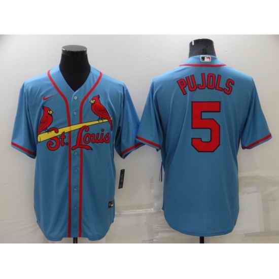 Men's St Louis Cardinals #5 Albert Pujols Light Blue Stitched MLB Cool Base Nike Jersey->st. louis cardinals->MLB Jersey