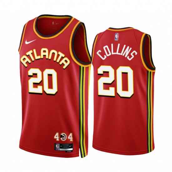 Men's Atlanta Hawks #20 John Collins 2022-23 Red Icon Edition Stitched Jersey->atlanta hawks->NBA Jersey