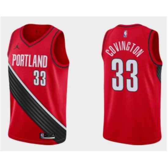 Men Portland Trail Portland Blazers #33 Robert Covington Red Statement Edition Stitched Basketball Jersey->sacramento kings->NBA Jersey