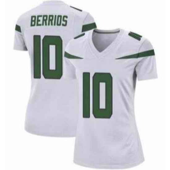 Women New York Jets Braxton Berrios #10 White Vapor Limited Stitched Football Jersey->women nfl jersey->Women Jersey