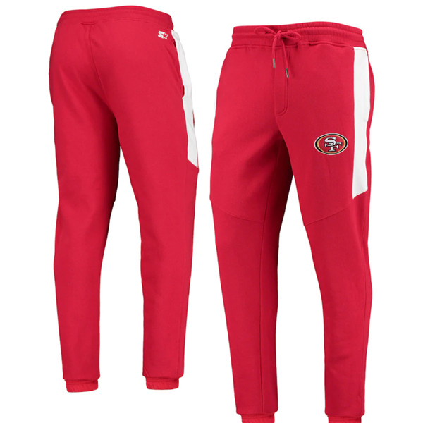 Men's San Francisco 49ers Starter Scarlet/White Goal Post Fleece Pants->seattle seahawks->NFL Jersey