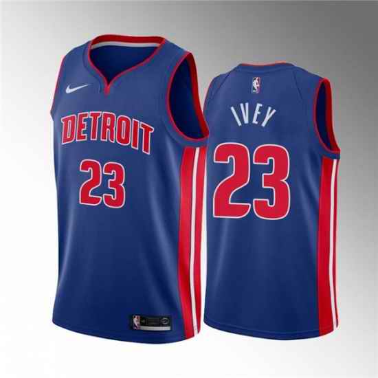 Men's Detroit Pistons #23 Jaden Ivey 2020-21 Blue Icon Edition Stitched Jersey->detroit pistons->NBA Jersey