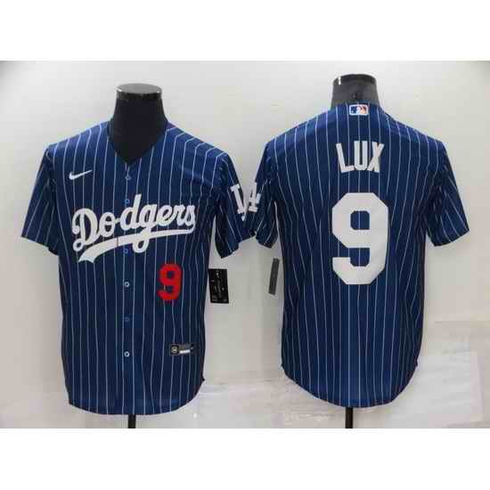 Men Los Angeles Dodgers #9 Gavin Lux Navy Cool Base Stitched Jerseys->los angeles angels->MLB Jersey