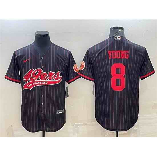 Men San Francisco 49ers #8 Steve Young Black With Patch Cool Base Stitched Baseball Jersey->buffalo bills->NFL Jersey