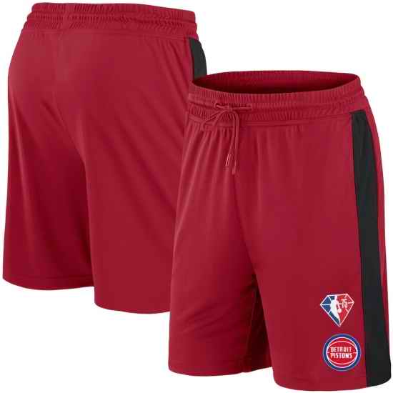 Men Detroit Pistons Red Shorts->nba shorts->NBA Jersey