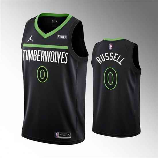 Men Minnesota Timberwolves #0 D 27Angelo Russell Black Statement Edition Stitched Jersey->minnesota timberwolves->NBA Jersey