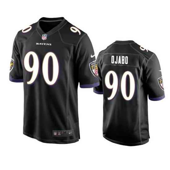 Men Baltimore Ravens #90 David Ojabo Black Stitched Game Jersey->baltimore ravens->NFL Jersey