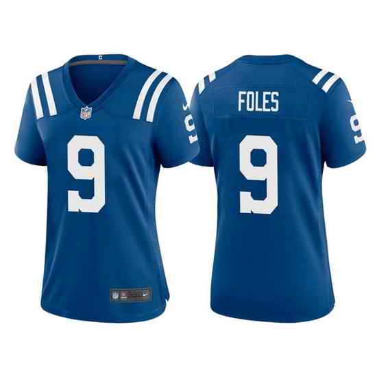 Women Indianapolis Colts #9 Nick Foles Royal Stitched Game Jersey 28Run Small 2->women nfl jersey->Women Jersey