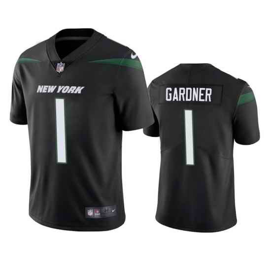 Men Nike New York Jets #1 Sauce Gardner Black Vapor Limited Jersey->new york jets->NFL Jersey