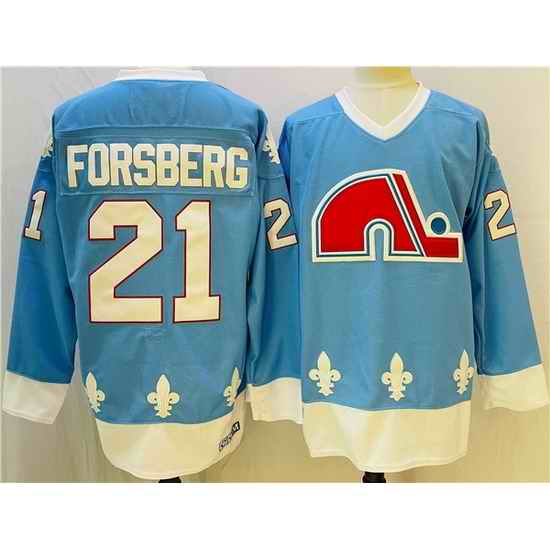 Men Colorado Avalanche #21 Peter Forsberg Blue Stitched Jersey->colorado avalanche->NHL Jersey