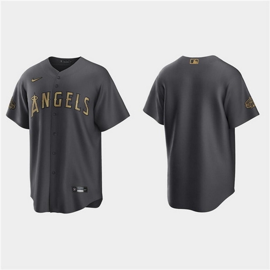 Men Los Angeles Angels Blank 2022 All Star Charcoal Cool Base Stitched Jersey->los angeles angels->MLB Jersey