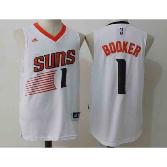 Men Phoenix Suns #1 Devin Booker White Stitched Basketball Jersey->toronto raptors->NBA Jersey