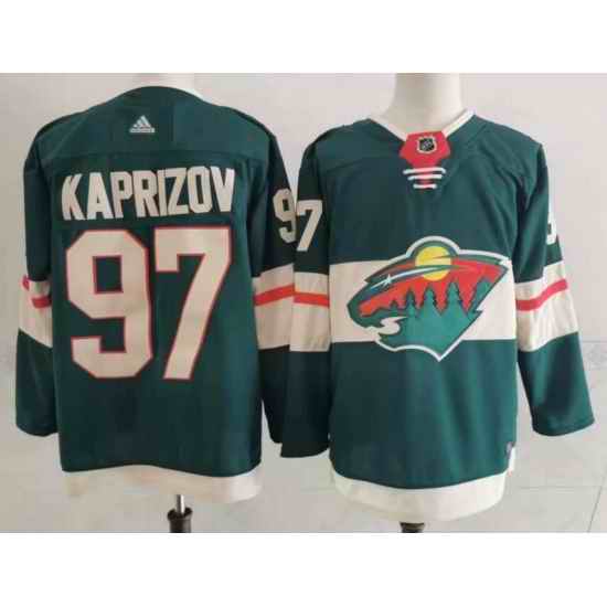 Men's Minnesota Wild #97 Kirill Kaprizov Green Stitched Jersey->minnesota wild->NHL Jersey