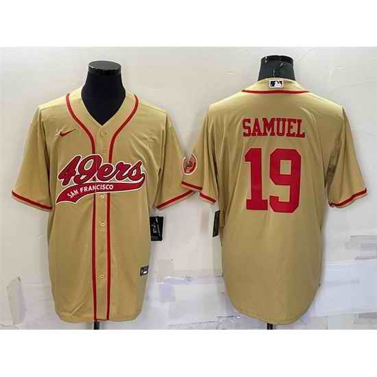 Men San Francisco 49ers #19 Deebo Samuel Gold With Patch Cool Base Stitched Baseb->pittsburgh steelers->NFL Jersey