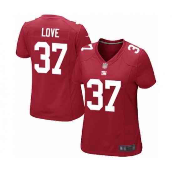 Women York Giants #37 Julian Love Red Vapor Untouchable Limited Player Football Jersey