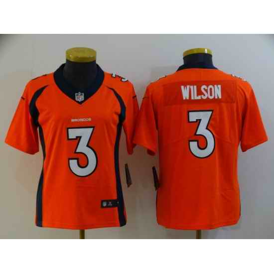 Women's Denver Broncos #3 Russell Wilson Orange 2022 Vapor Untouchable Stitched NFL Nike Limited Jersey->women nfl jersey->Women Jersey