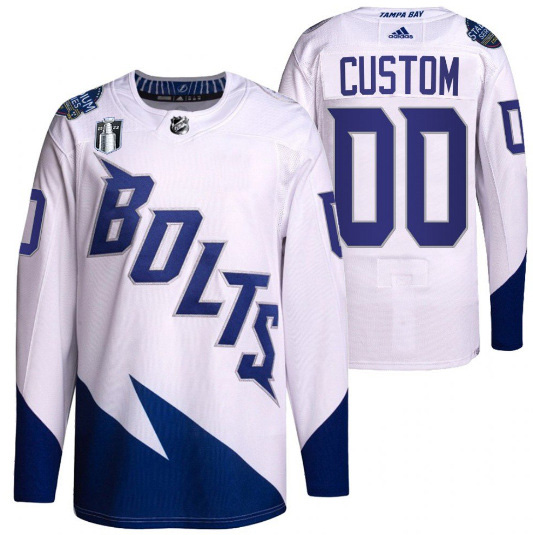 Men's Tampa Bay Lightning Active Custom 2022 White Stanley Cup Final Patch Breakaway Stitched Jersey->tampa bay lightning->NHL Jersey
