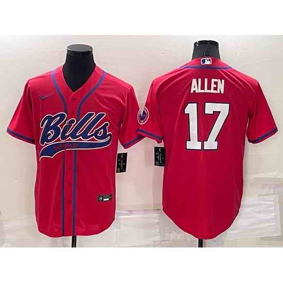 Men Buffalo Bills #17 Josh Allen Red Cool Base Stitched Baseball Jersey->buffalo bills->NFL Jersey