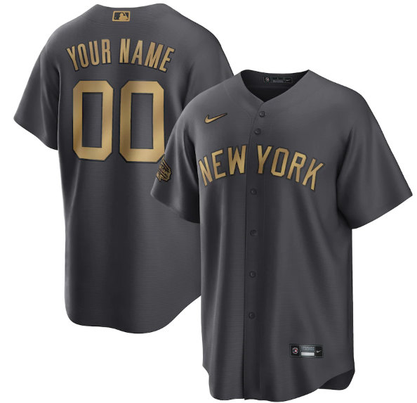 Men's New York Yankees Active Player Custom Charcoal 2022 All-Star Cool Base Stitched Baseball Jersey->new york mets->MLB Jersey