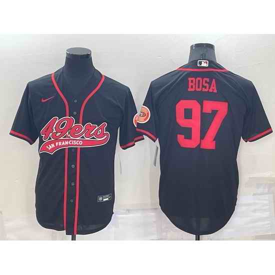 Men San Francisco 49ers #97 Nick Bosa Black Cool Base Stitched Baseball Jersey->san francisco 49ers->NFL Jersey