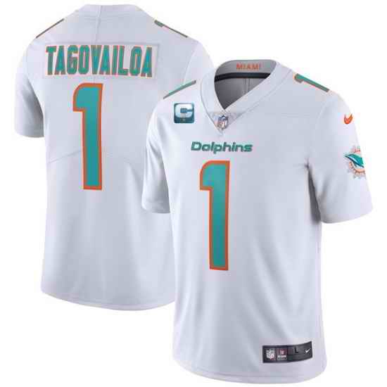Men Miami Dolphins 2022 #1 Tua Tagovailoa White With 1-star C Patch Vapor Limited Stitched NFL Jersey->miami dolphins->NFL Jersey