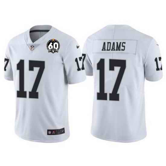 Men Las Vegas Raiders #17 Davante Adams White With 60th Anniversary Patch Vapor Limited Stitched jersey->las vegas raiders->NFL Jersey