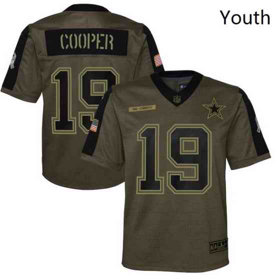 Youth Dallas Cowboys Amari Cooper Nike Olive 2021 Salute To Service Game Jersey->youth nfl jersey->Youth Jersey