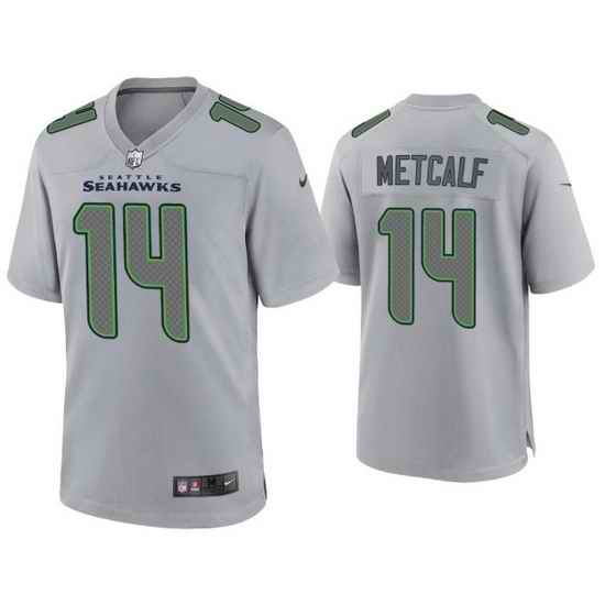 Men Seattle Seahawks #14 D K  Metcalf Grey Atmosphere Fashion Stitched Game Jersey->seattle seahawks->NFL Jersey