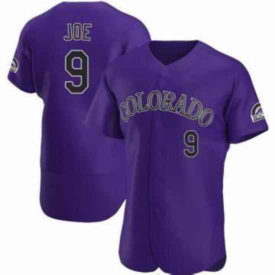 Men Colorado Rockies Connor Joe #9 Purple Flex Base Stitched Baseball Jersey->colorado rockies->MLB Jersey