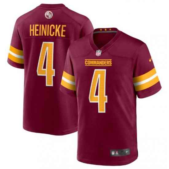 Men Washington Commanders #4 Taylor Heinicke 2022 Burgundy Game Stitched Jersey->los angeles rams->NFL Jersey