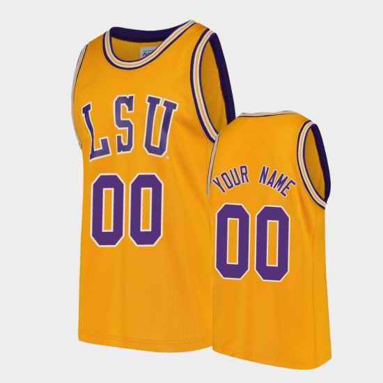 LSU Tiger Custom Gold Replica College Basketball Jersey->->Custom Jersey