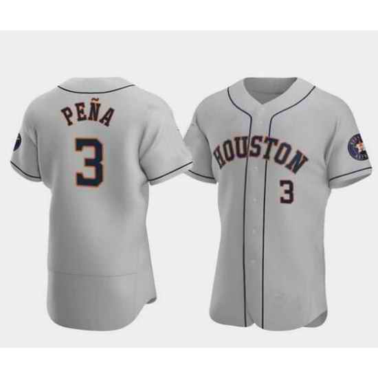 Men New Houston Astros #3 Jeremy Pena Grey Stitched Jersey->toronto raptors->NBA Jersey