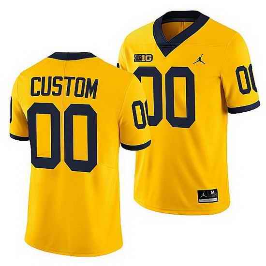 Michigan Wolverines Custom Maize College Football Men Jersey->->Custom Jersey