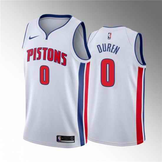 Men's Detroit Pistons #0 Jalen Duren 2020-21 White Association Edition Stitched Jersey->detroit pistons->NBA Jersey