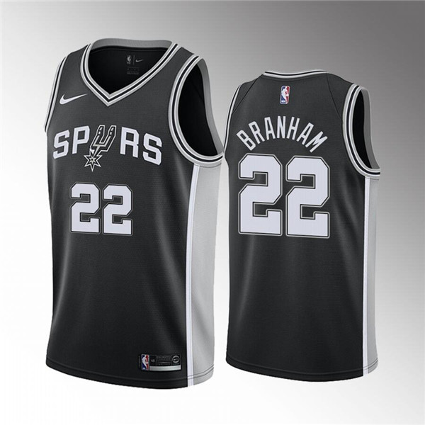 Men' San Antonio Spurs #22 Malaki Branham Black Association Edition Stitched Jersey->san antonio spurs->NBA Jersey