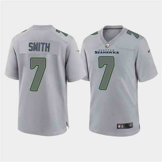 Men Seattle Seahawks #7 Geno Smith Grey Atmosphere Fashion Stitched Game Jersey->san francisco 49ers->NFL Jersey