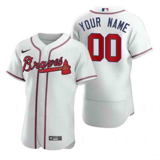 Men Women Youth Toddler Atlanta Braves White Custom Nike MLB Flex Base Jersey->customized mlb jersey->Custom Jersey