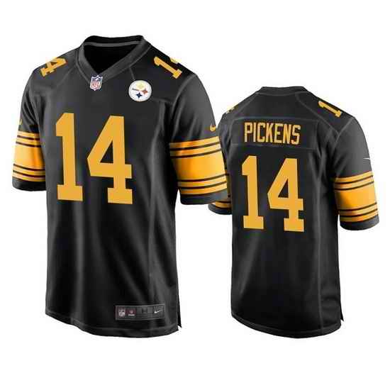 Men Pittsburgh Steelers #14 George Pickens Black Color Rush Stitched Jersey->pittsburgh steelers->NFL Jersey