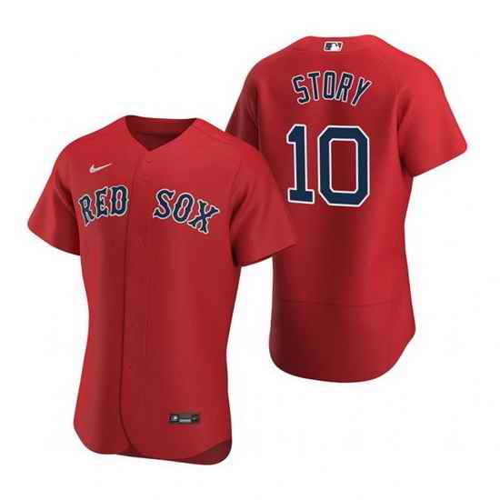 Men Boston Red Sox #10 Trevor Story Red Flex Base Stitched Baseball jersey->boston red sox->MLB Jersey