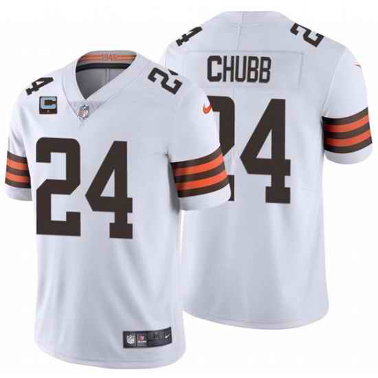 Men Cleveland Browns 2022 #24 Nick Chubb White With 1-star C Patch Vapor Untouchable Limited NFL Stitched Jersey->denver broncos->NFL Jersey