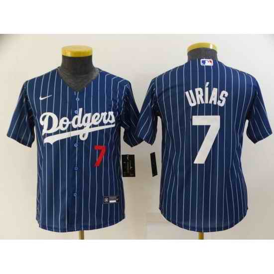 Youth Los Angeles Dodgers #7 Julio Urias Blue Stitched Jersey->youth mlb jersey->Youth Jersey