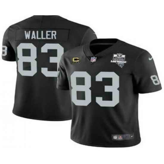 Men Las Vegas Raiders #83 Darren Waller Black 2020 Inaugural Season With C Patch Vapor Limited Stitched NFL Jersey->las vegas raiders->NFL Jersey