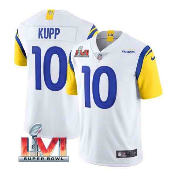 Nike Rams #10 Cooper Kupp White 2022 Super Bowl LVI Vapor Limited Jersey->los angeles rams->NFL Jersey