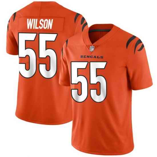 Men Cincinnati Bengals #55 Logan Wilson 2021 Orange Vapor Untouchable Limited Stitched Jersey->cincinnati bengals->NFL Jersey
