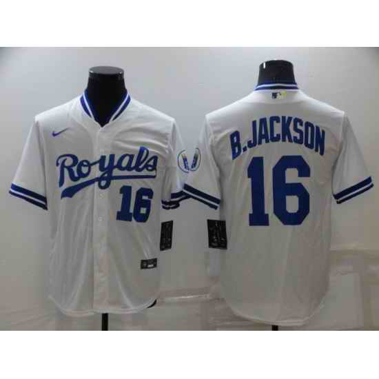 Men Nike Kansas City Royals #16 B.JACKSON White Stitched MLB Jersey->baltimore orioles->MLB Jersey