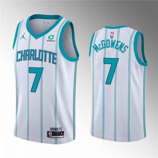 Men's Charlotte Hornets #7 Bryce McGowens White Stitched Basketball Jersey->charlotte hornets->NBA Jersey