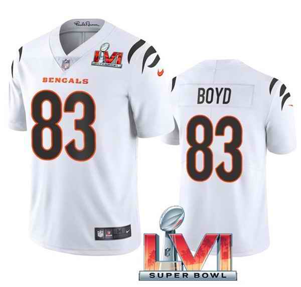 Nike Bengals #83 Tyler Boyd White 2022 Super Bowl LVI Vapor Limited Jersey->cincinnati bengals->NFL Jersey